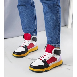 Tênis cano alto preto e vermelho Elizabeth branco 1