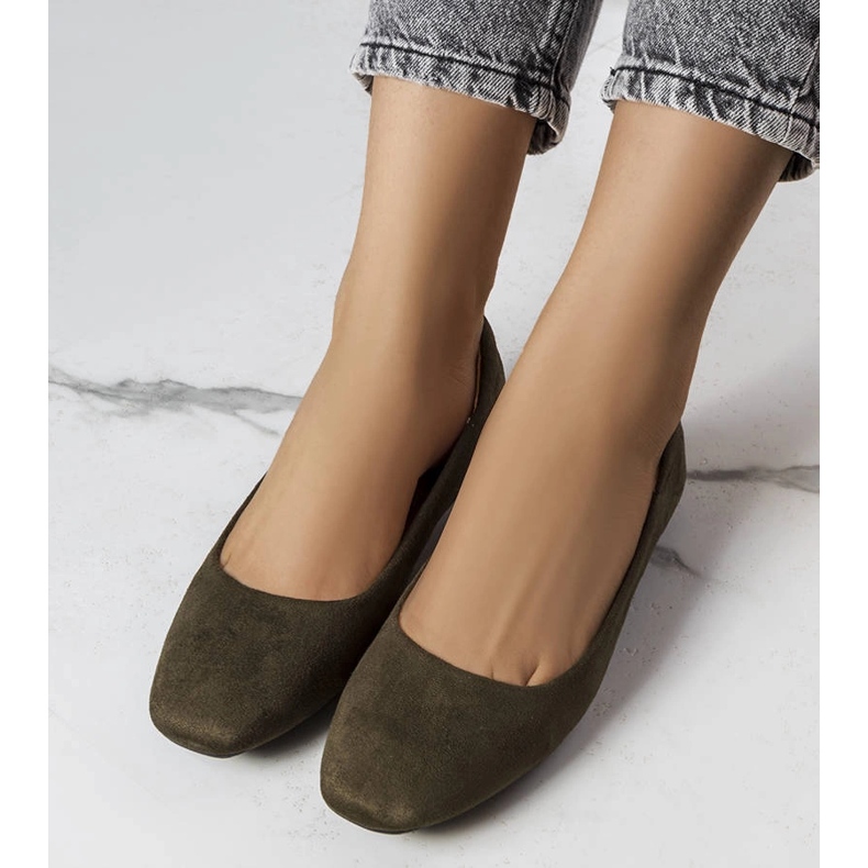 Sapatilhas de balé de camurça verde Jules 1