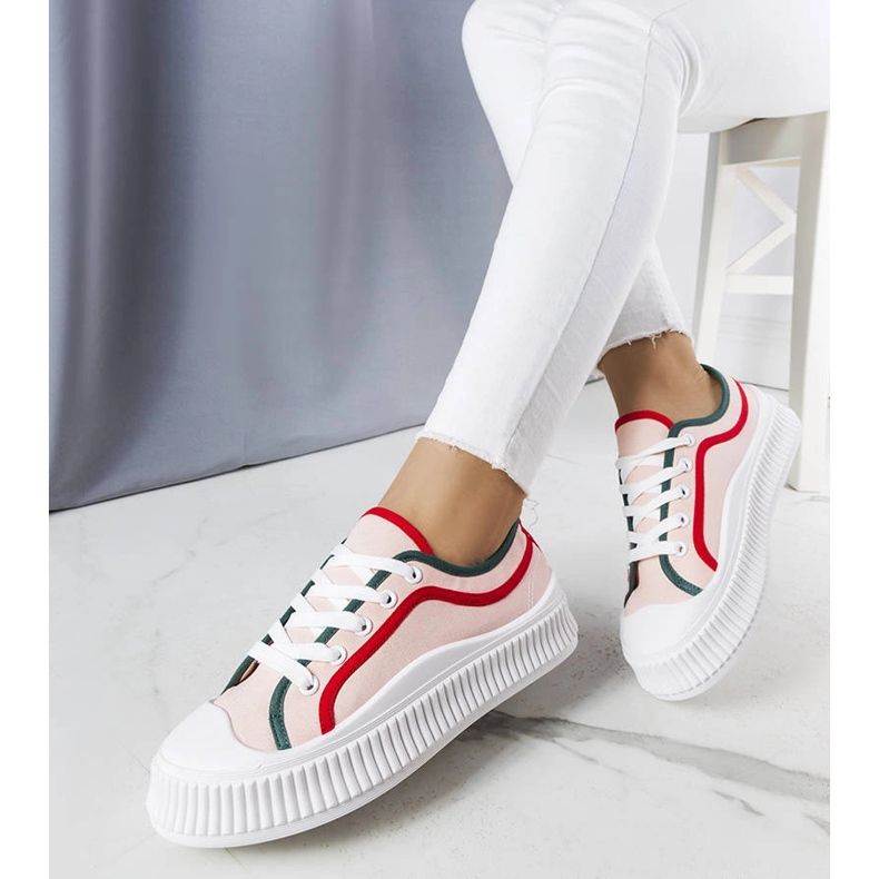 Tênis plataforma rosa, Johanna. vermelho 1