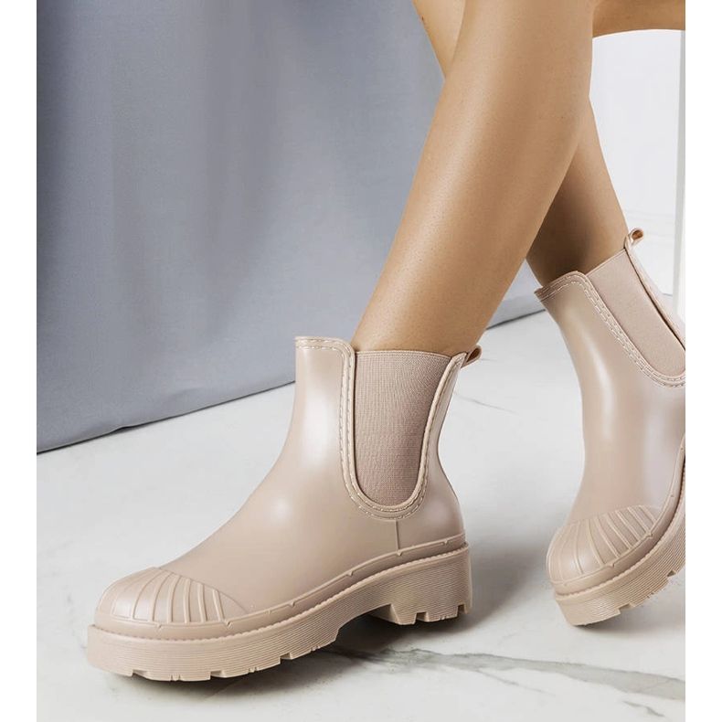 Botas de chuva curtas bege, Michele 1 Botas de chuva curtas bege, Michele 1