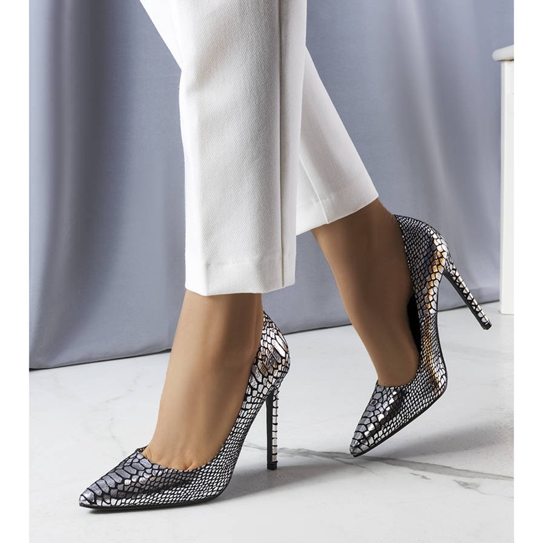 Salto lacado prata Estelle 1