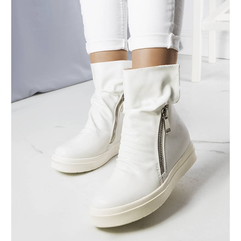 PA1 Botas de cunha brancas, Monique branco 1