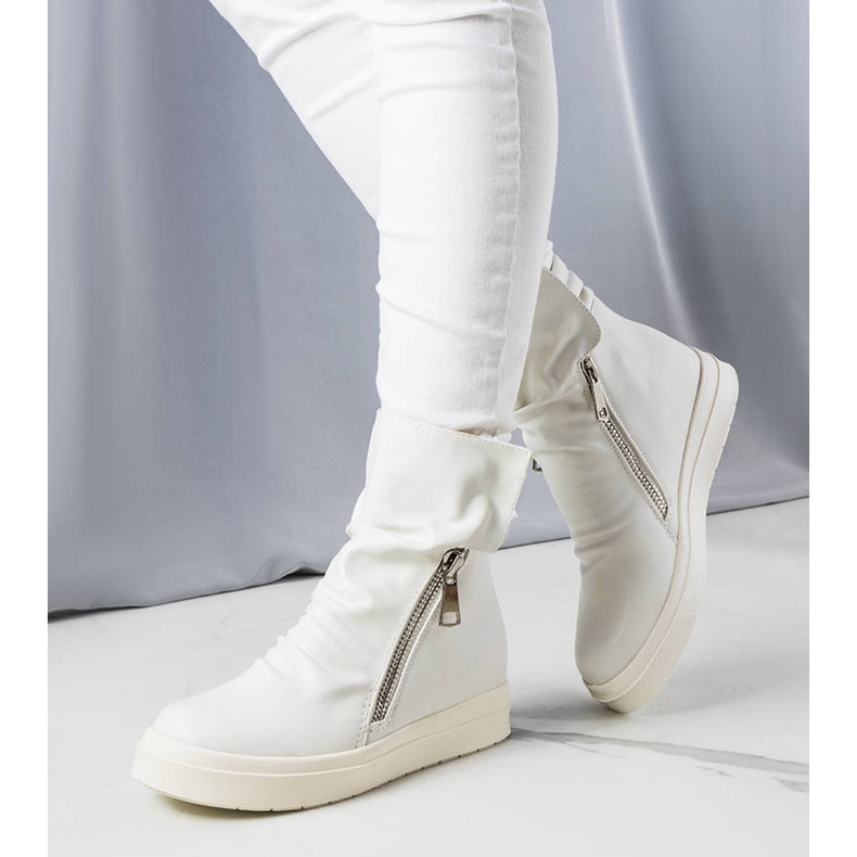 PA1 Botas de cunha brancas, Monique branco 2