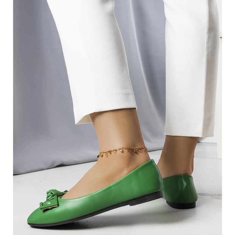 Bailarinas verdes com um laço de Tabitha 1