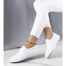 Candace Tênis slip-on branco de tecido 1