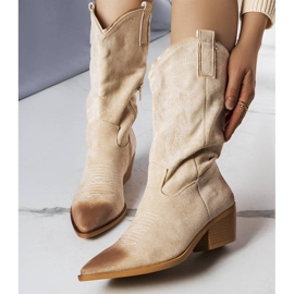 PA1 Botas cowboy de camurça bege, Routhier 1