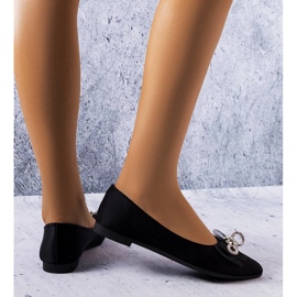 Bailarinas pretas com laço e strass LaGarde preto 1