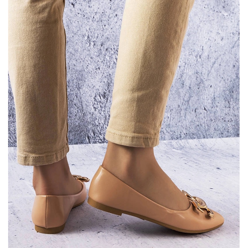 Bailarinas bege escuro com enfeites Vallée 1