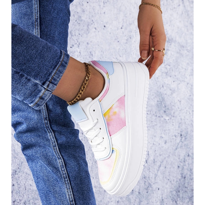 Sapato plataforma branco e azul Heloise 1