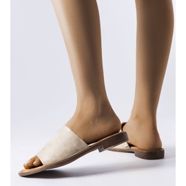 Slides metálicos dourados Mainville bege 1