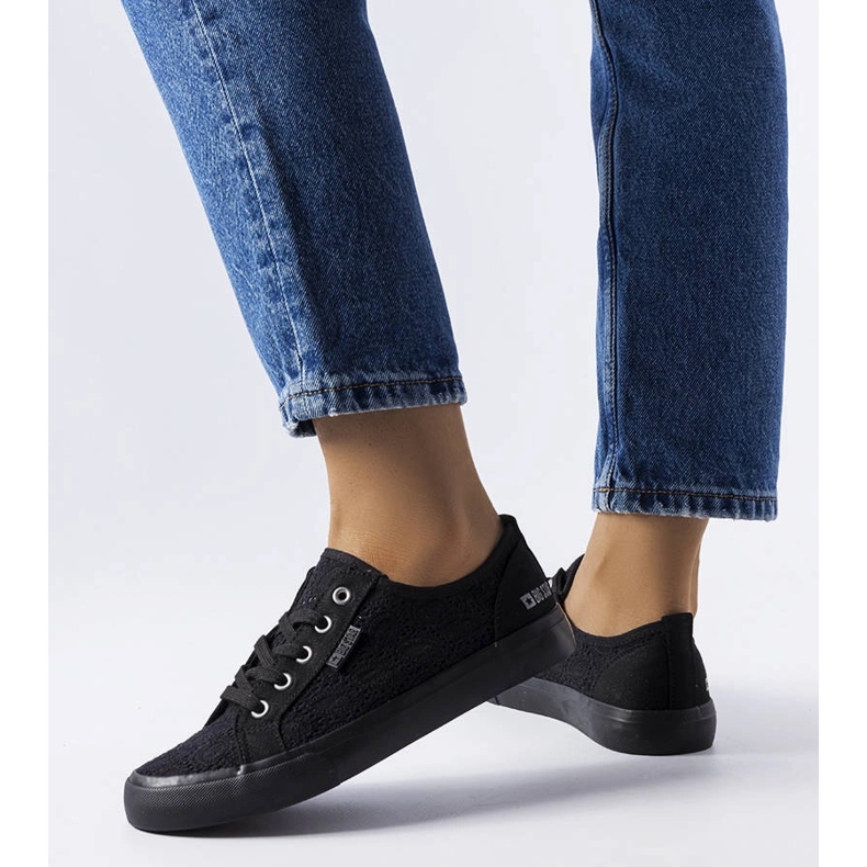 Tênis de renda preto Big Star JJ247064 1
