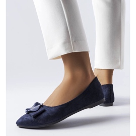 Bailarinas azul marinho decoradas com strass Rémy 1 Bailarinas azul marinho decoradas com strass Rémy 1