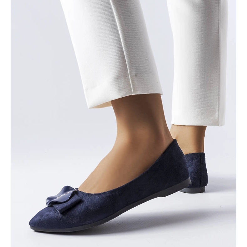 Bailarinas azul marinho decoradas com strass Rémy 1