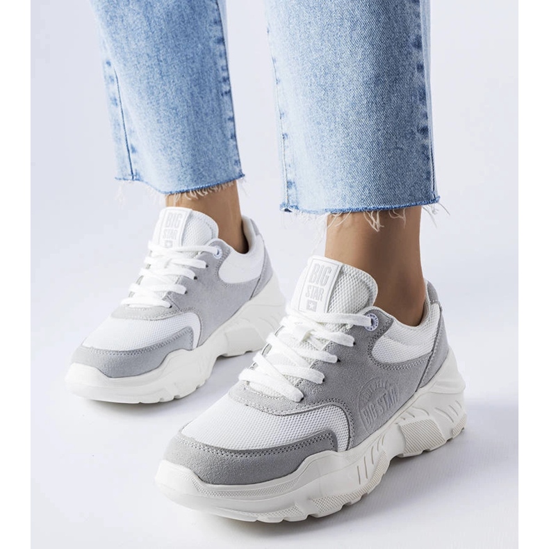 Tênis branco e cinza Big Star JJ274A112 1