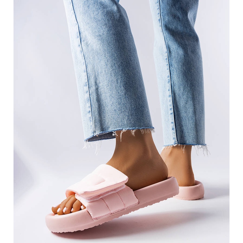 BM Chinelos de velcro rosa Aleron 1