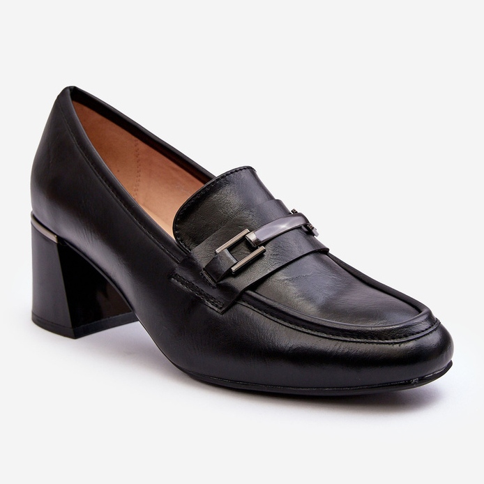 Vinceza Sapatos de couro com salto alto preto Idona preto 2