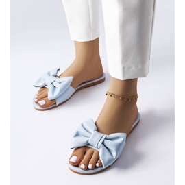 BM Sandálias elegantes azuis com laço da Garnier azul 1