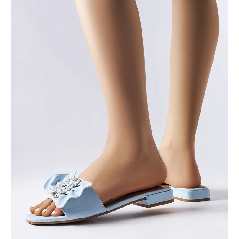 Sandálias elegantes azuis com strass da Fifi azul 1