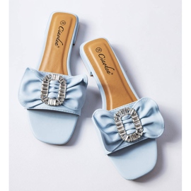 Sandálias elegantes azuis com strass da Fifi azul 2