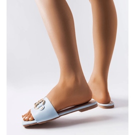 Chinelos elegantes azuis com corrente da Corbin azul 2