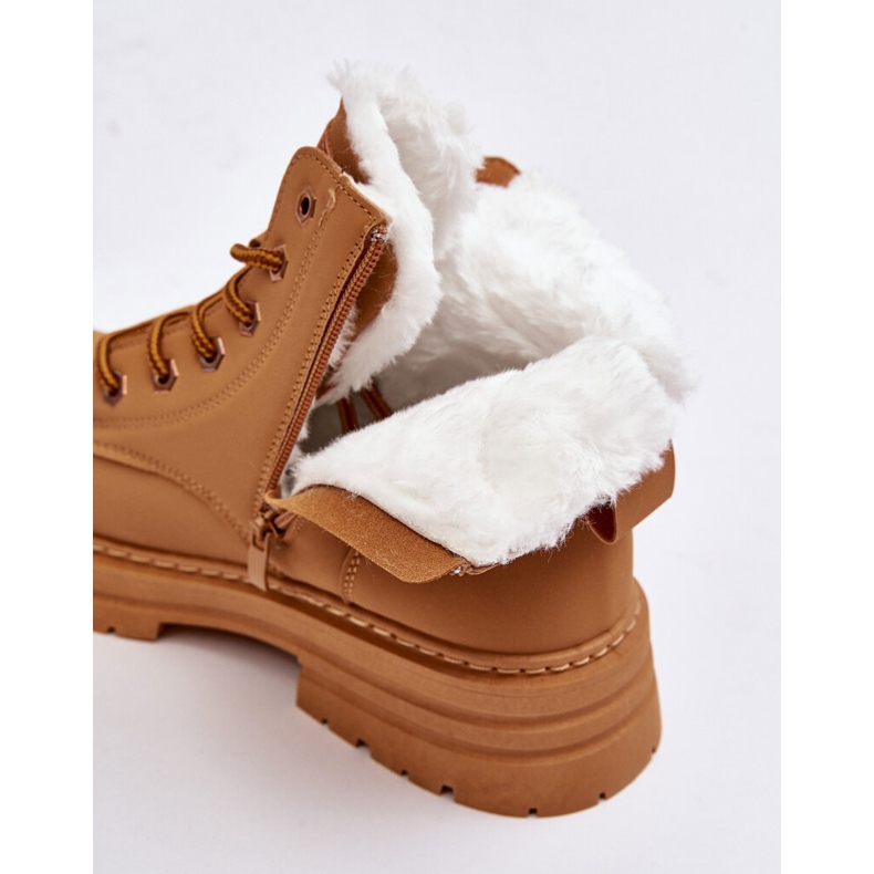 Caçadores femininos com isolamento de pele Camel Fenan castanho 2 Caçadores femininos com isolamento de pele Camel Fenan castanho 2