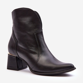 Lewski Shoes Botas Cowboy Femininas de Couro com Salto Alto Pretas Lewski 3166/B/2 preto 1