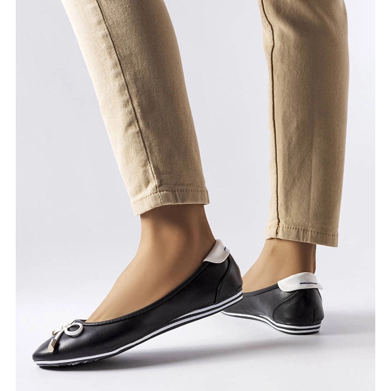 Bailarinas negras decoradas com laço da Maddalena preto 1