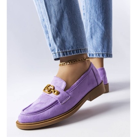 Mocassins roxos elegantes com enfeite Ouellet tolet 1