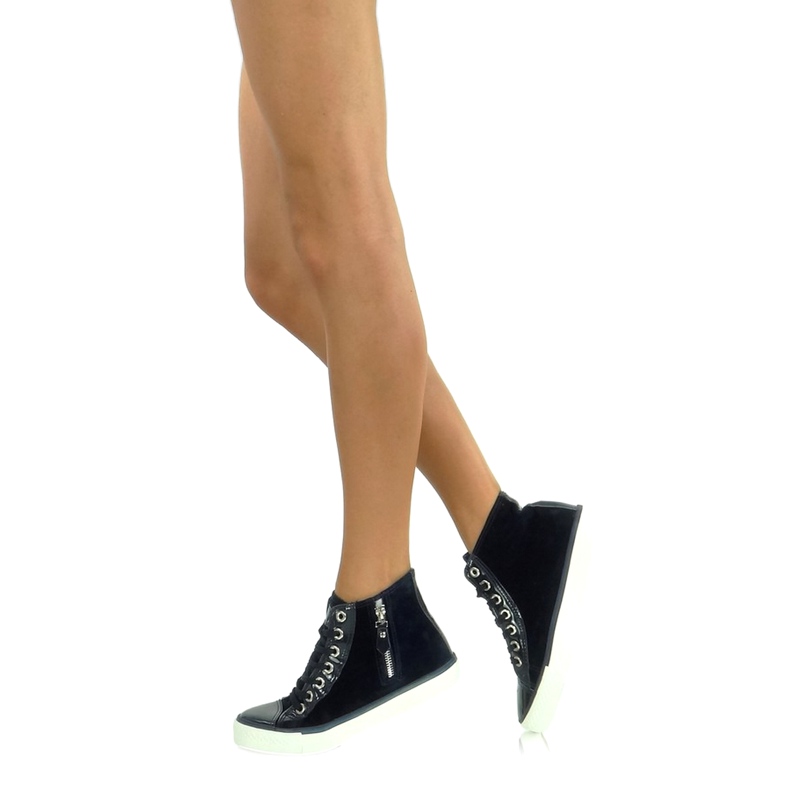 Tênis de veludo azul marinho azul-marinho 1