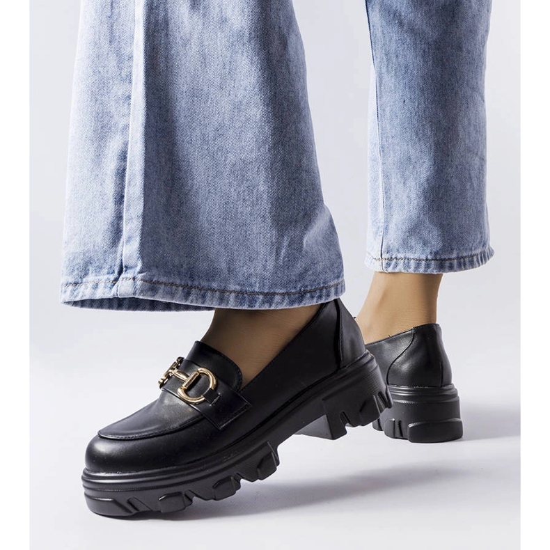 Brogues pretos com fivela Mason 1