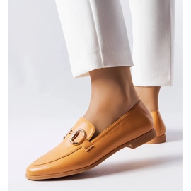 Mocassim flat marrom Jomphe laranja 1