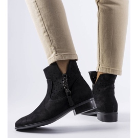 Botas pretas com apliques vazados, Vinceza preto 1