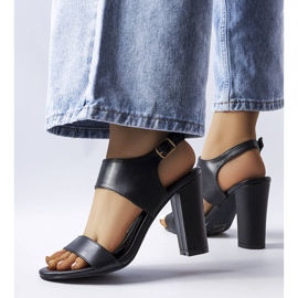 Sandálias pretas de estilete de Rachelle preto 1