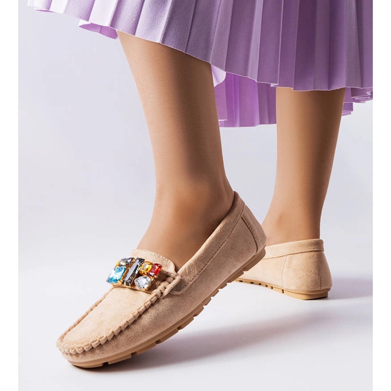 Mocassim bege com palmilha de couro Bertrand 1 Mocassim bege com palmilha de couro Bertrand 1