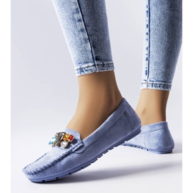 Mocassim azul com palmilha de couro Bertrand 1 Mocassim azul com palmilha de couro Bertrand 1