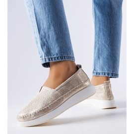 Sapatos noruegueses com aberturas douradas dourado 1 Sapatos noruegueses com aberturas douradas dourado 1