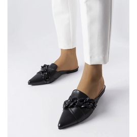 Sandália preta elegante com corrente Patenaude preto 1