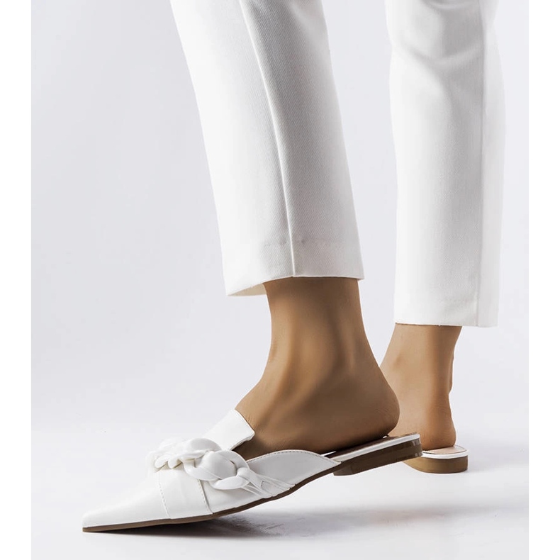 Sandália branca elegante com corrente da Patenaude branco 1