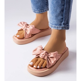 Sandália plataforma rosa com laço Edvard 1 Sandália plataforma rosa com laço Edvard 1