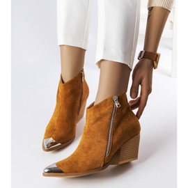 Botas de caubói marrons com bico de metal Vergne castanho 1