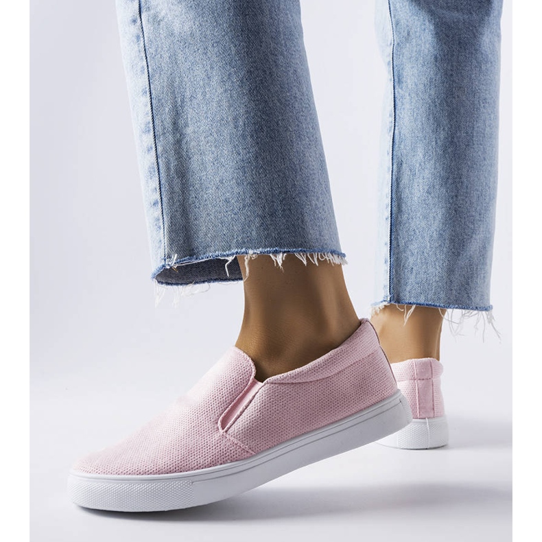 Tênis slip-on rosa de tecido, Lajeunesse. 1