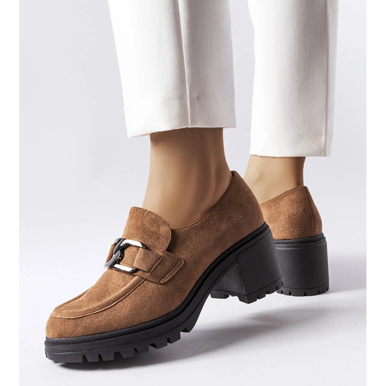 Sapato marrom com palmilha de couro Vinceza castanho 1