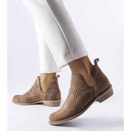 BM Botas de couro vazadas marrom Karino 2