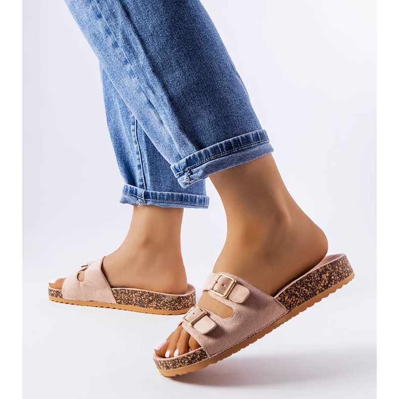 Goodin Chinelos bege com sola de cortiça da Cincinna 2