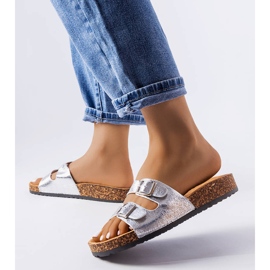 Sliders de sola de cortiça cinza Cincinna prata 1