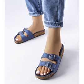 Chinelos azul marinho com sola de cortiça Cincinna 1