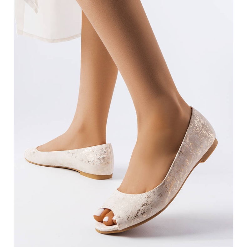 Sabrinas douradas de bico aberto Lesage dourado 1