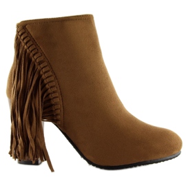 Bota Fringe C138 Camel com franjas marrom 1