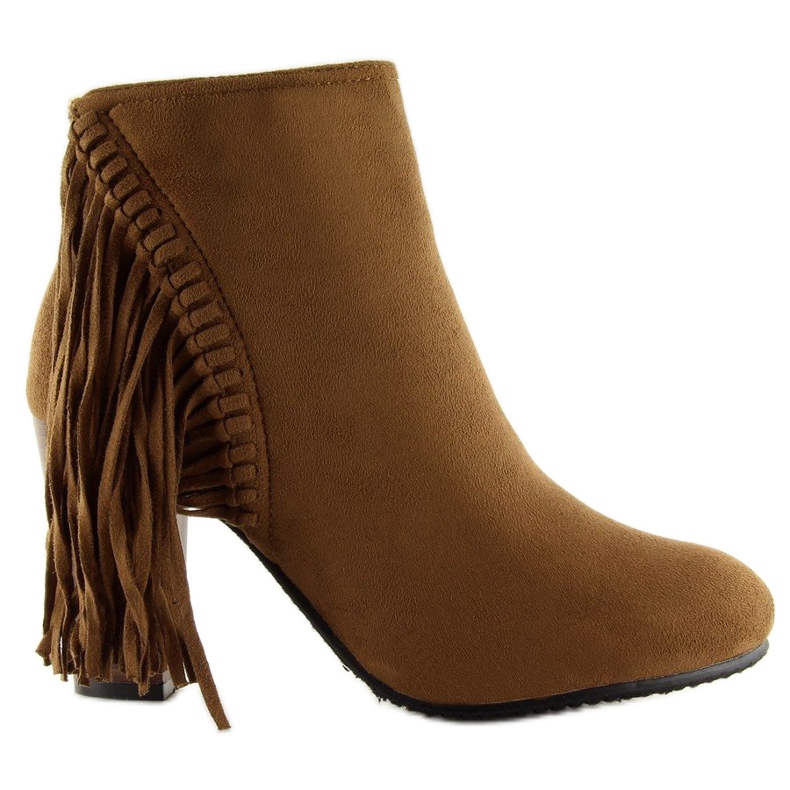 Bota Fringe C138 Camel com franjas castanho 1