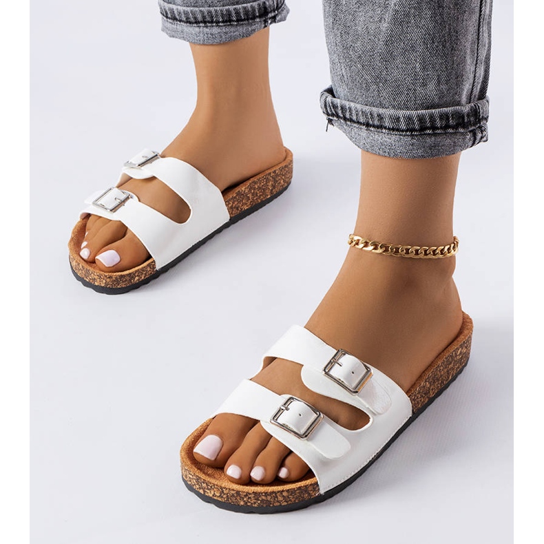 Sliders de sola de cortiça branca Cincinna branco 1